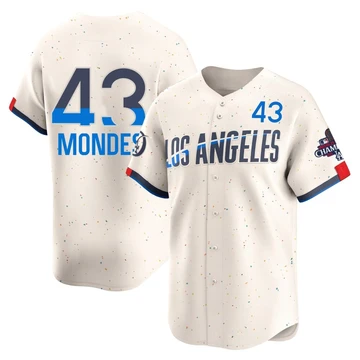 Youth Los Angeles Dodgers Raul Mondesi ＃43 Cream Limited 2024 City Connect World Series Champions Jersey