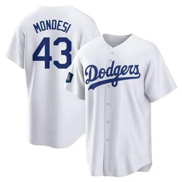 Youth Los Angeles Dodgers Raul Mondesi ＃43 White Replica 2024 World Tour Seoul Series Home Jersey