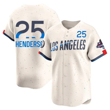 Youth Los Angeles Dodgers Rickey Henderson ＃25 Cream Limited 2024 City Connect World Series Champions Jersey