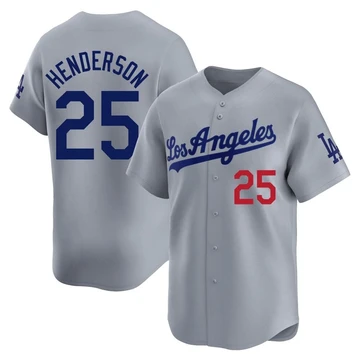 Youth Los Angeles Dodgers Rickey Henderson ＃25 Gray Limited Away Jersey