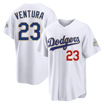 Youth Los Angeles Dodgers Robin Ventura ＃23 Gold Limited White 2026 Collection Stadium Jersey