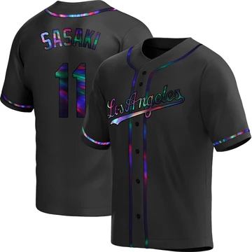 Youth Los Angeles Dodgers Roki Sasaki ＃11 Black Replica Holographic Alternate Jersey