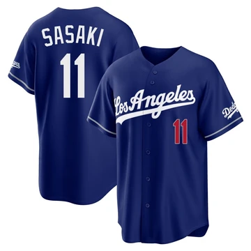 Youth Los Angeles Dodgers Roki Sasaki ＃11 Royal Limited Alternate Stadium Jersey