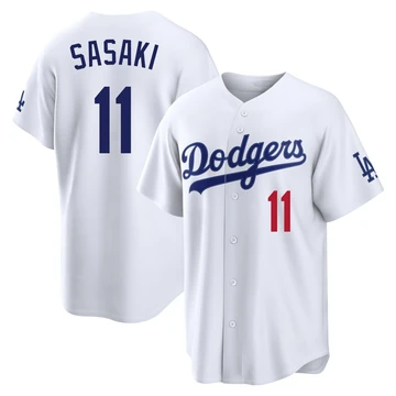 Youth Los Angeles Dodgers Roki Sasaki ＃11 White Limited Home Stadium Jersey