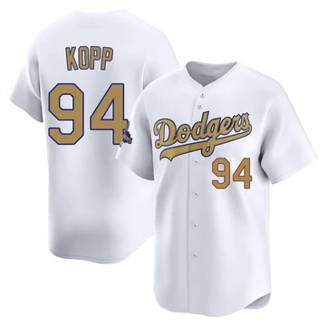 Youth Los Angeles Dodgers Ronan Kopp ＃94 Gold Limited White 2025 Collection Jersey