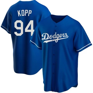 Youth Los Angeles Dodgers Ronan Kopp ＃94 Royal Replica Alternate Jersey