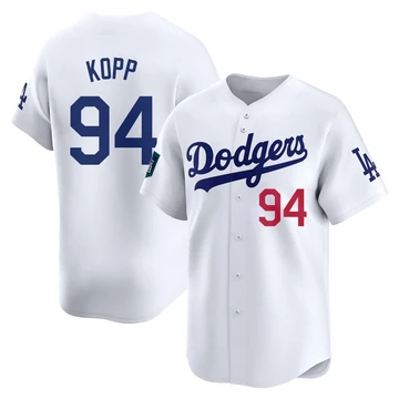 Youth Los Angeles Dodgers Ronan Kopp ＃94 White Limited 2024 World Tour Seoul Series Home Jersey