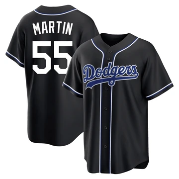Youth Los Angeles Dodgers Russell Martin ＃55 Black Replica Fashion Out Jersey