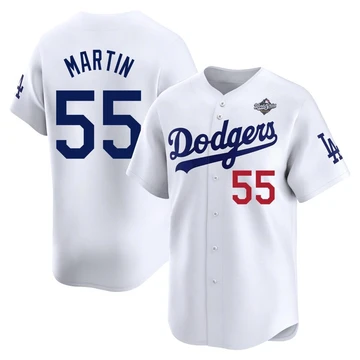 Youth Los Angeles Dodgers Russell Martin ＃55 White Limited Home 2025 World Series Jersey