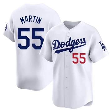 Youth Los Angeles Dodgers Russell Martin ＃55 White Limited Home Jersey