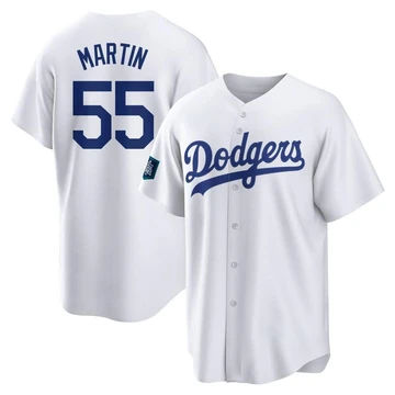 Youth Los Angeles Dodgers Russell Martin ＃55 White Replica 2024 World Tour Seoul Series Home Jersey