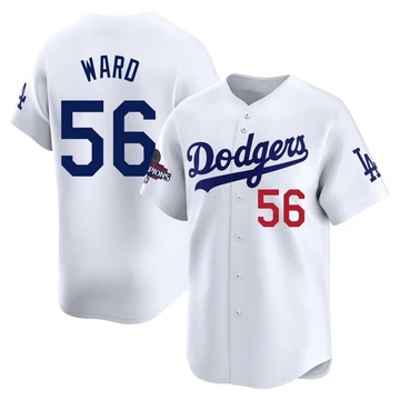 Youth Los Angeles Dodgers Ryan Ward ＃56 White Limited Home 2024 World Series Champions Jersey
