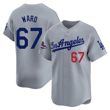 Youth Los Angeles Dodgers Ryan Ward ＃67 Gray Limited Away World Series Champions Jersey