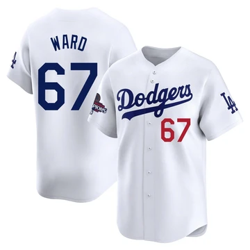 Youth Los Angeles Dodgers Ryan Ward ＃67 White Limited Home 2024 World Series Champions Jersey