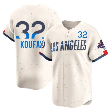 Youth Los Angeles Dodgers Sandy Koufax ＃32 Cream Limited 2024 City Connect World Series Champions Jersey