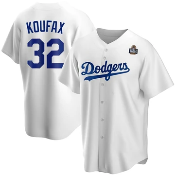 Youth Los Angeles Dodgers Sandy Koufax ＃32 White Replica Home 2024 World Series Jersey