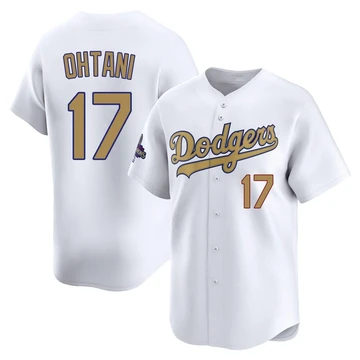 Youth Los Angeles Dodgers Shohei Ohtani ＃17 Gold Limited White 2025 Collection Jersey
