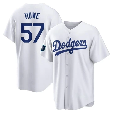 Youth Los Angeles Dodgers Steve Howe ＃57 White Replica 2024 World Tour Seoul Series Home Jersey