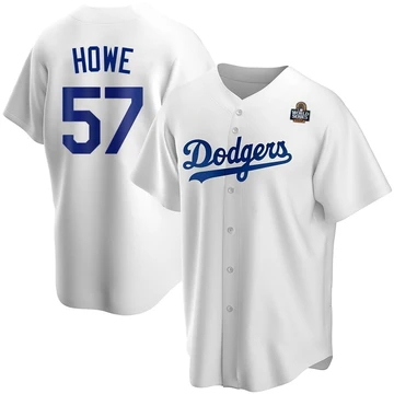 Youth Los Angeles Dodgers Steve Howe ＃57 White Replica Home 2024 World Series Jersey