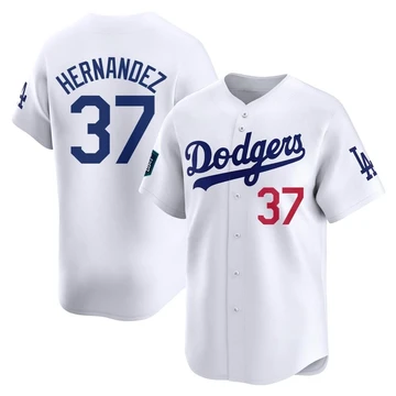 Youth Los Angeles Dodgers Teoscar Hernandez ＃37 White Limited 2024 World Tour Seoul Series Home Jersey