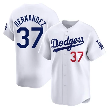 Youth Los Angeles Dodgers Teoscar Hernandez ＃37 White Limited Home Jersey