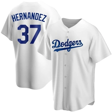 Youth Los Angeles Dodgers Teoscar Hernandez ＃37 White Replica Home Jersey