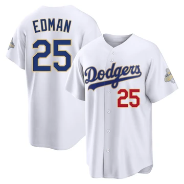 Youth Los Angeles Dodgers Tommy Edman ＃25 Gold Limited White 2026 Collection Stadium Jersey