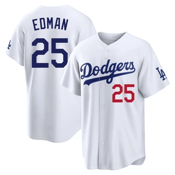 Youth Los Angeles Dodgers Tommy Edman ＃25 White Limited Home Stadium Jersey