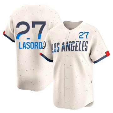 Youth Los Angeles Dodgers Tommy Lasorda ＃27 Cream Limited 2024 City Connect Jersey