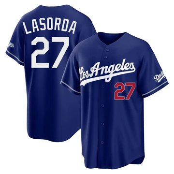 Youth Los Angeles Dodgers Tommy Lasorda ＃27 Royal Limited Alternate Stadium Jersey