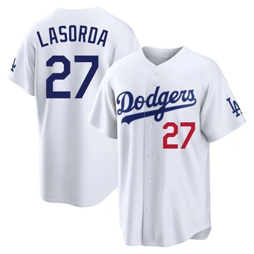 Youth Los Angeles Dodgers Tommy Lasorda ＃27 White Limited Home Stadium Jersey