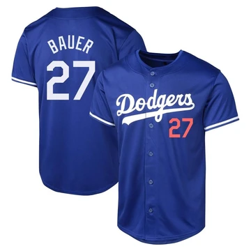 Youth Los Angeles Dodgers Trevor Bauer ＃27 Royal Limited Alternate Jersey