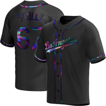 Youth Los Angeles Dodgers Vin Scully ＃67 Black Replica Holographic Alternate Jersey