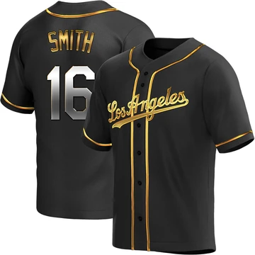 Youth Los Angeles Dodgers Will Smith ＃16 Gold Replica Black en Alternate Jersey