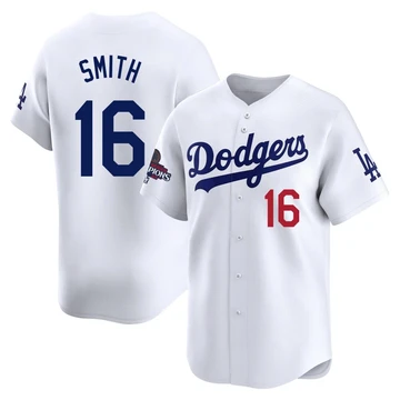 Youth Los Angeles Dodgers Will Smith ＃16 White Limited Home 2024 World Series Champions Jersey