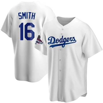Youth Los Angeles Dodgers Will Smith ＃16 White Replica Home 2024 World Series Champions Jersey