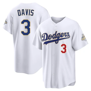 Youth Los Angeles Dodgers Willie Davis ＃3 Gold Limited White 2026 Collection Stadium Jersey