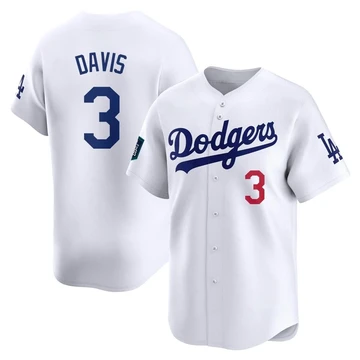 Youth Los Angeles Dodgers Willie Davis ＃3 White Limited 2024 World Tour Seoul Series Home Jersey