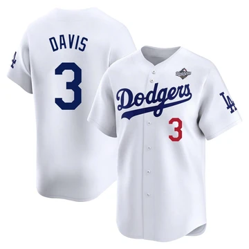 Youth Los Angeles Dodgers Willie Davis ＃3 White Limited Home 2025 World Series Jersey