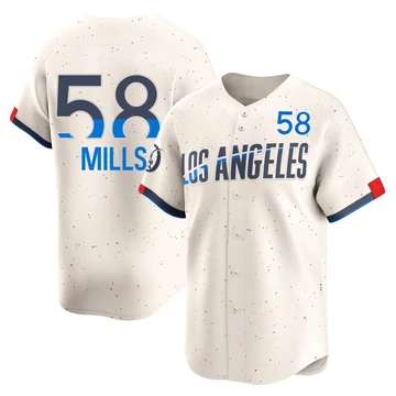 Youth Los Angeles Dodgers Wyatt Mills ＃58 Cream Limited 2024 City Connect Jersey