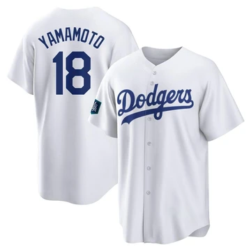 Youth Los Angeles Dodgers Yoshinobu Yamamoto ＃18 White Replica 2024 World Tour Seoul Series Home Jersey